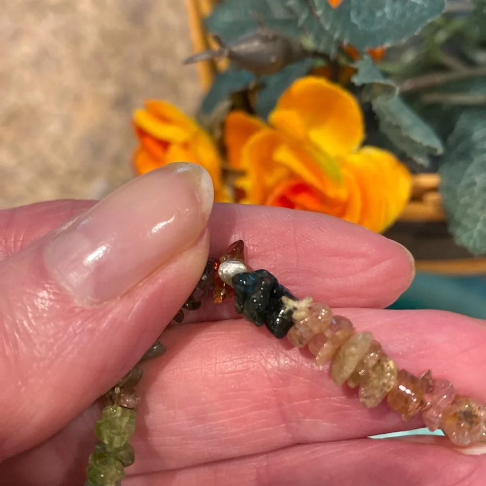 2 Vintage Tourmaline (?) Necklaces Multicolored Pink Green Watermelon Colors - Picture 11 of 11